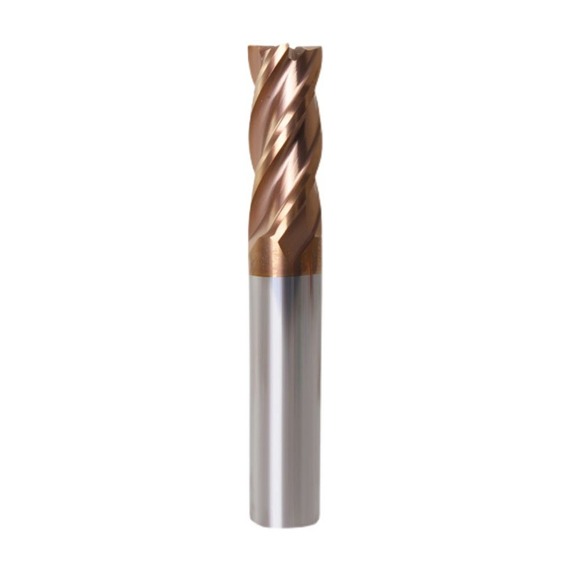 Corner Radius End mill: 12mm Cutter Dia, 30mm LOC, 1mm Radius, 12mm Shank Dia, 75mm OAL, 4 Flutes, Solid Carbide, TiSiN Coated