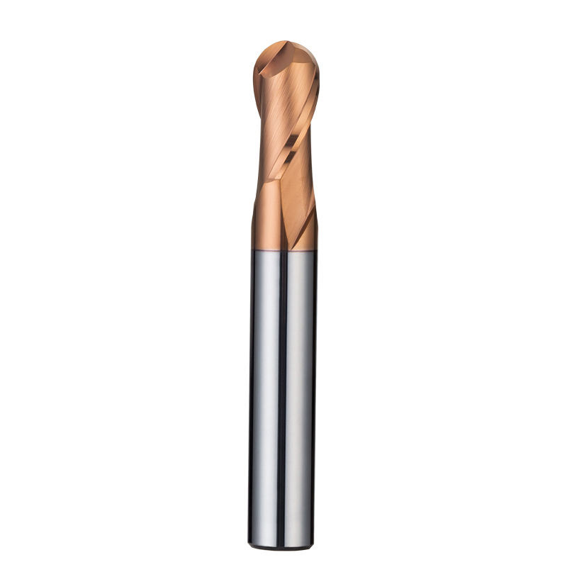 Ball Nose End mill: 8mm Dia, 16mm LOC, 8mm Shank, 60mm OAL, 2 Flutes, Solid Carbide, TiSiN Coated