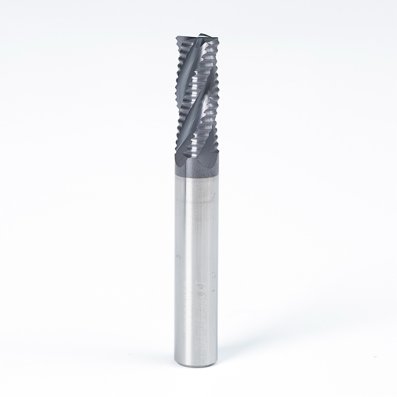 Roughing End mill: 12mm Dia, 30mm LOC, 12mm Shank, 75mm OAL, 4 Flute, Solid Carbide, AlTiN Coated