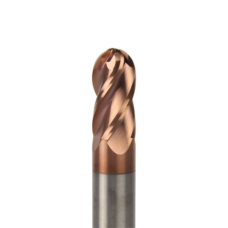 Ball Nose End mill: 12mm Cut Dia, 24mm LOC, 12mm Shank Dia, 75mm OAL, 4 Flutes, Solid Carbide, TiSiN Coated
