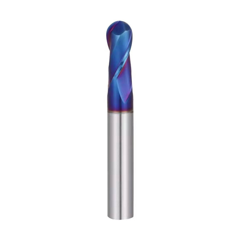 Ball Nose End mill: 12mm Dia, 24mm LOC, 75mm OAL, 2 Flutes, Solid Carbide, Nano Blue Coated