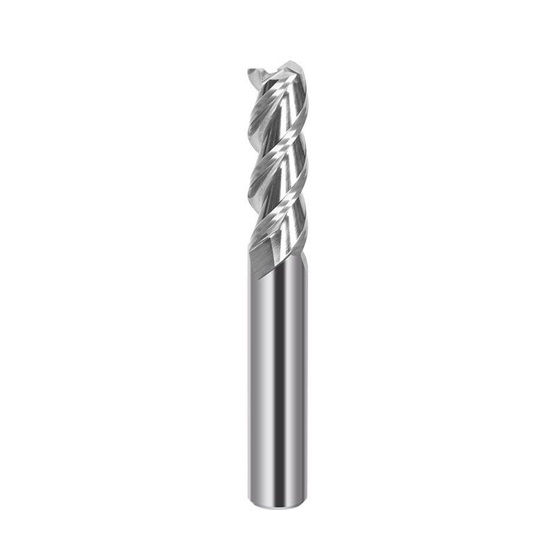 Aluminum End mill: 12mm Dia, 36mm LOC, 12mm Shank, 75mm OAL, 3 Flute, Solid Carbide, Uncoated